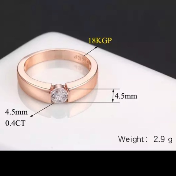18K GP Rose Gold Beautiful Ring New - Picture 8 of 8